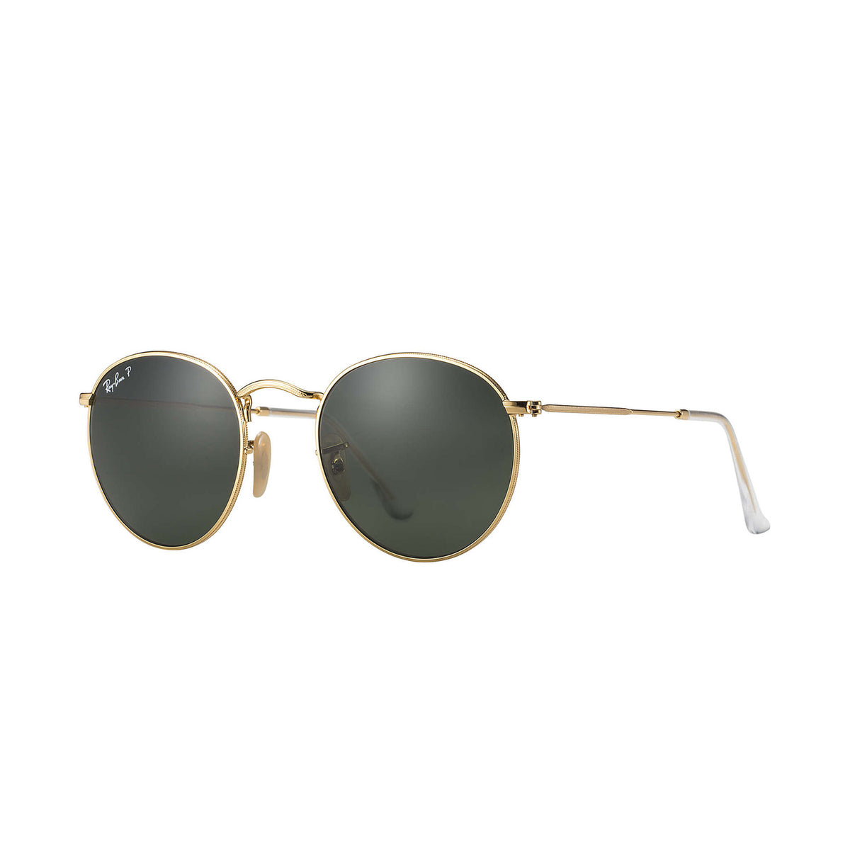 Round Metal - Gold Frame - Polarized Green Classic G-15 Lens