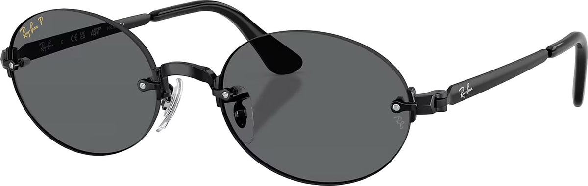 RB3929 By A$AP Rocky Sunglasses - Polished Black - Dark Grey Polarized Lens - Unisex