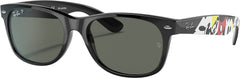 New Wayfarer Classic Polarized Sunglasses - Matte Black - Blue/Grey Lens