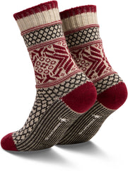Everyday Popcorn Snowflake Pattern Crew Socks - Unisex