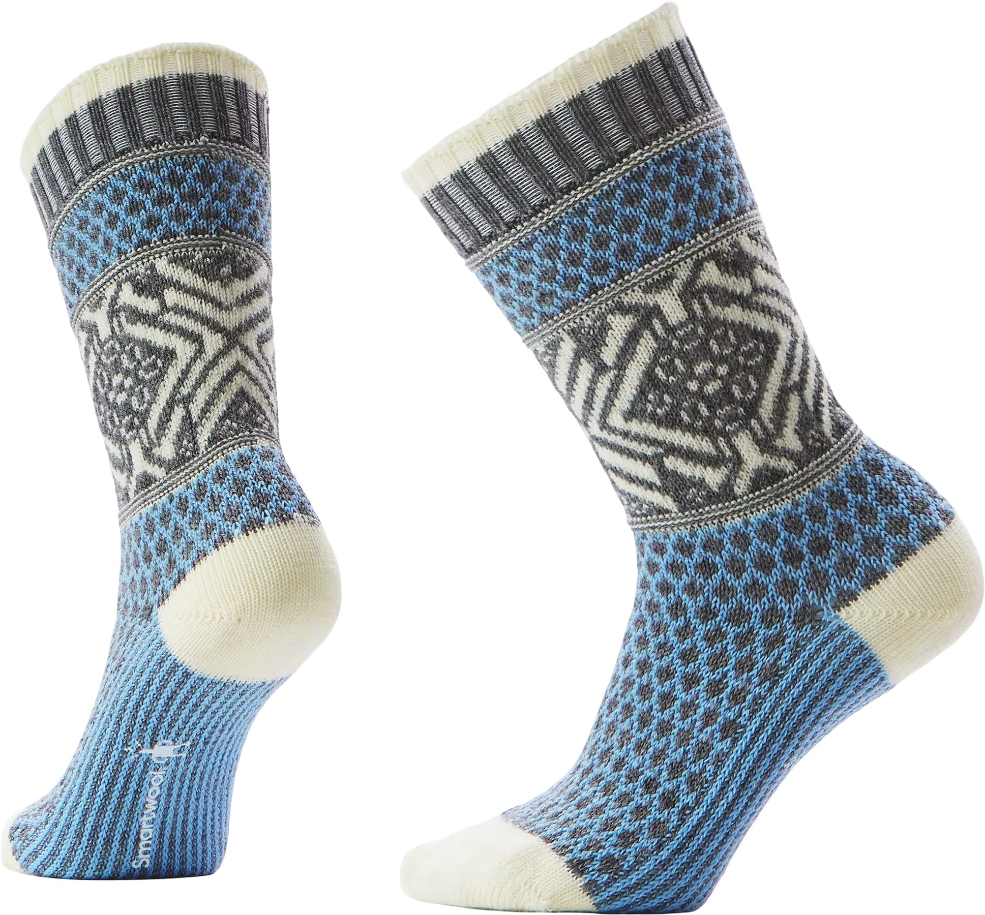 Everyday Popcorn Snowflake Pattern Crew Socks - Unisex