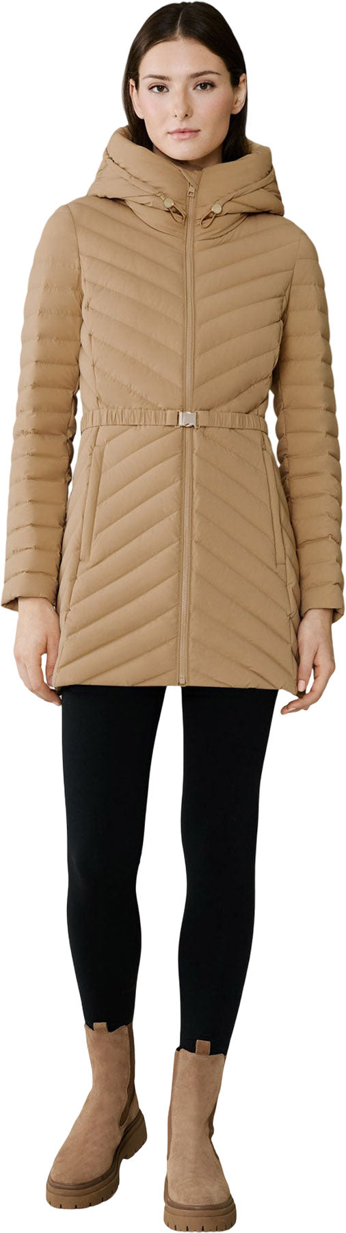 Estelle Stretch Down Belted Coat - Women's
