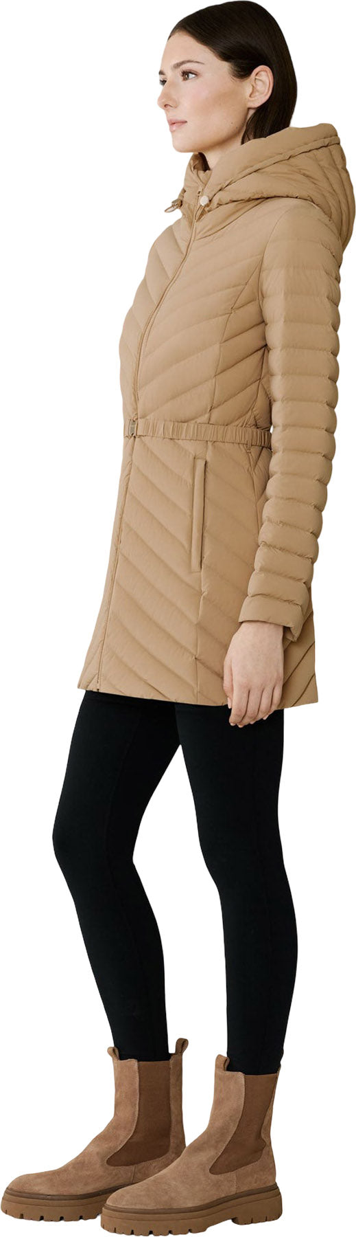 Estelle Stretch Down Belted Coat - Women's