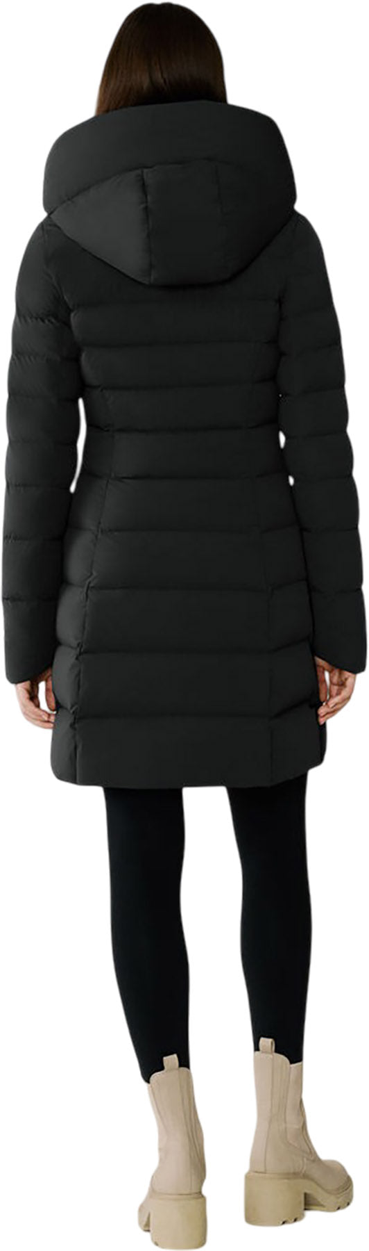Judy-M Stretch Down Coat with Hood - Women's 