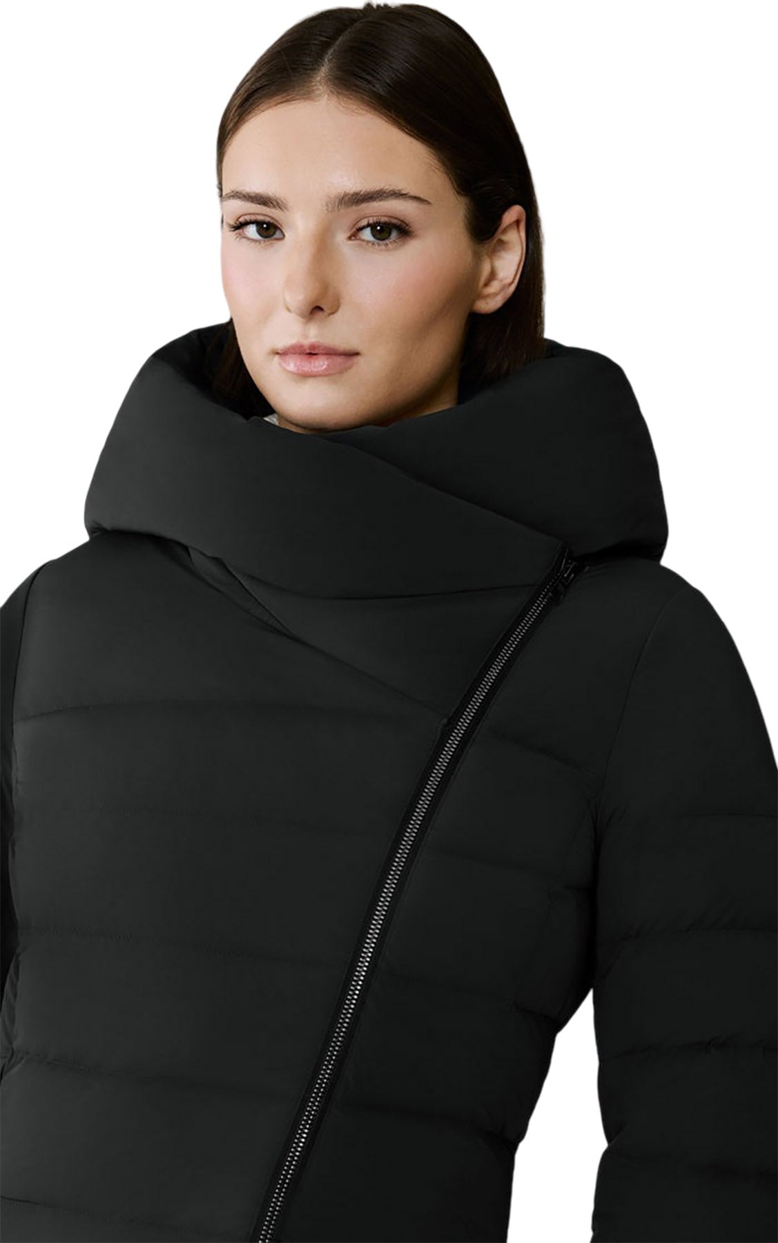 Judy-M Stretch Down Coat with Hood - Women's 