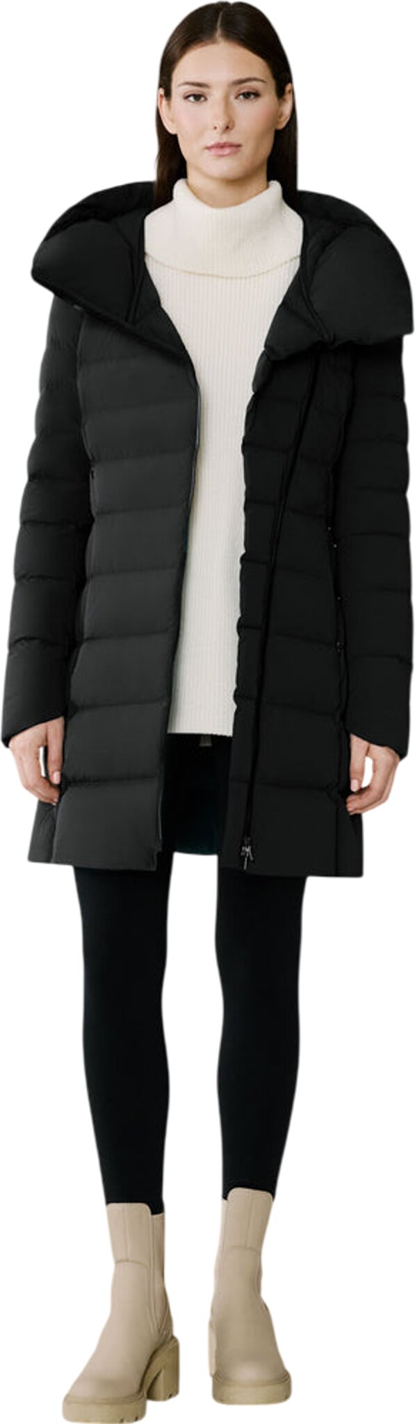 Judy-M Stretch Down Coat with Hood - Women's 