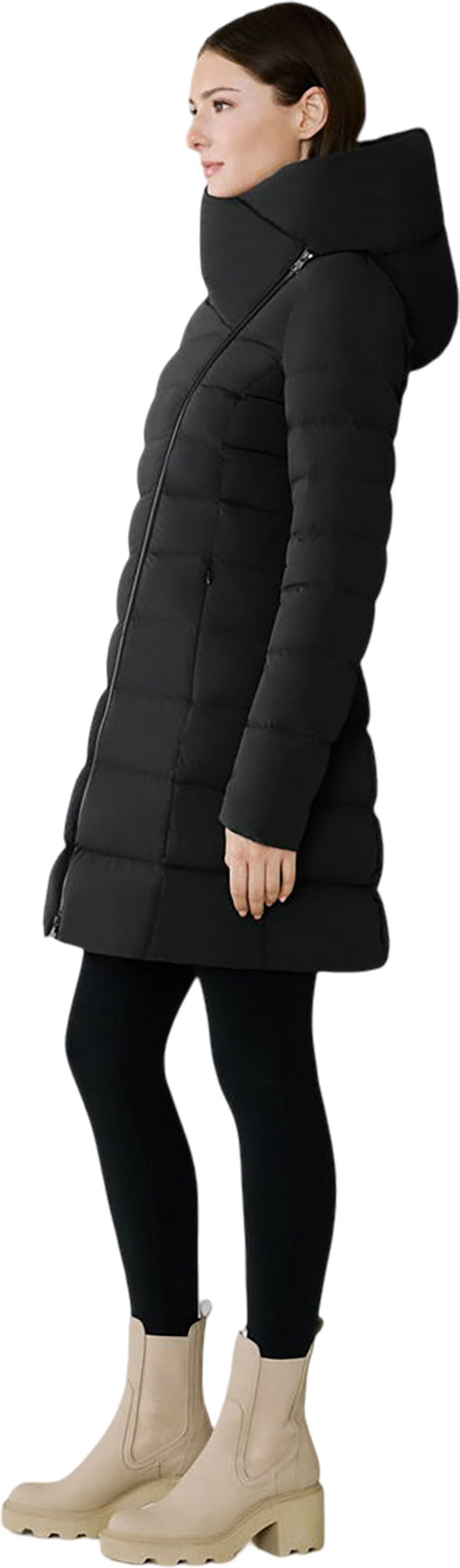 Judy-M Stretch Down Coat with Hood - Women's 