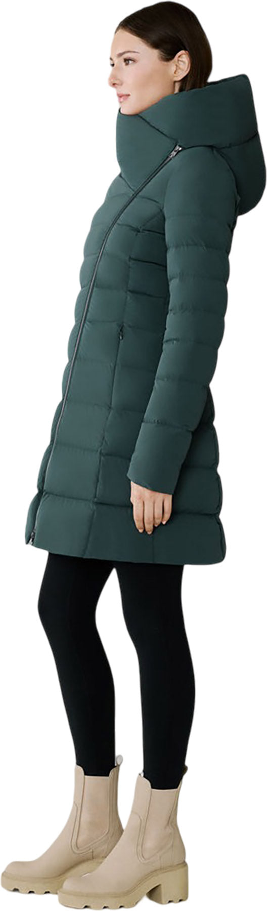 Judy-M Stretch Down Coat with Hood - Women's 