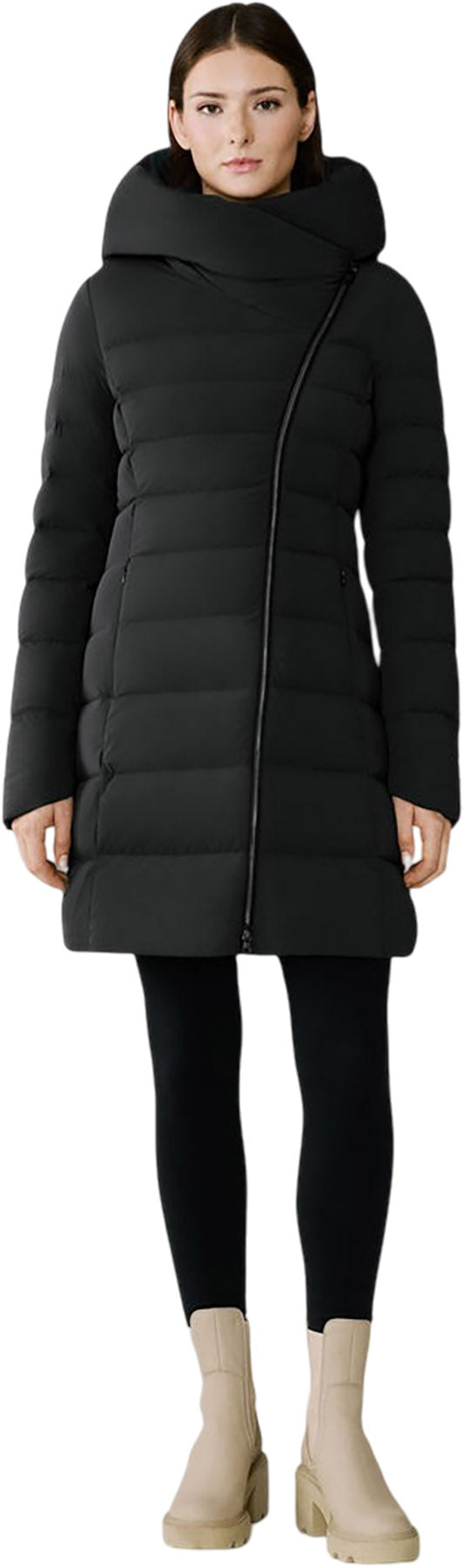 Judy-M Stretch Down Coat with Hood - Women's 
