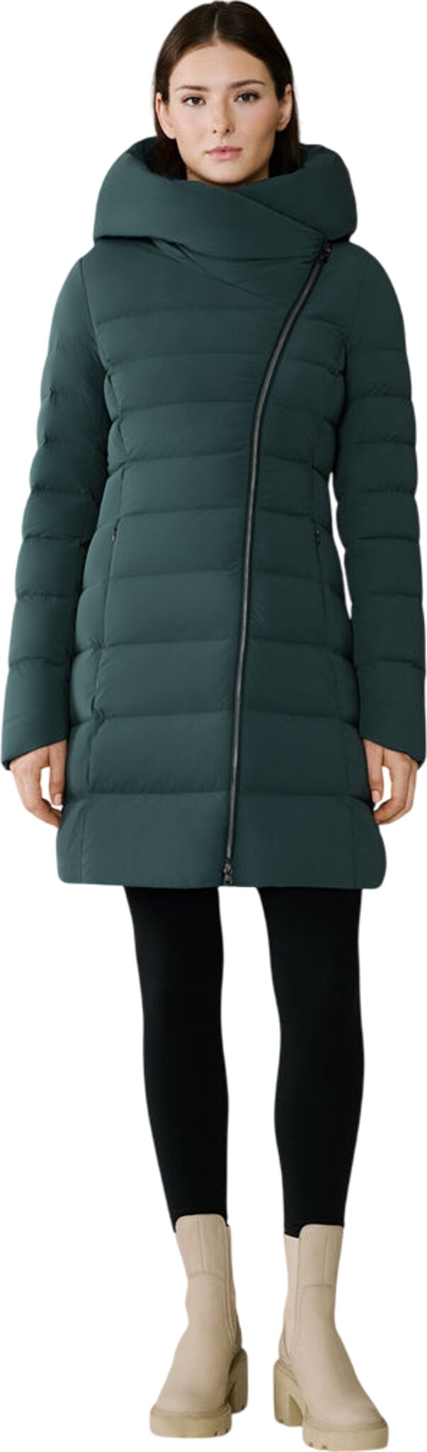 Judy-M Stretch Down Coat with Hood - Women's 