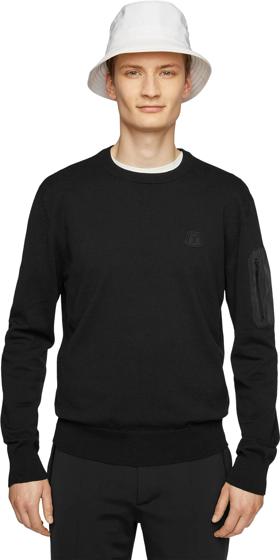 Cotton Pocket Crew Neck Sweater - Men's