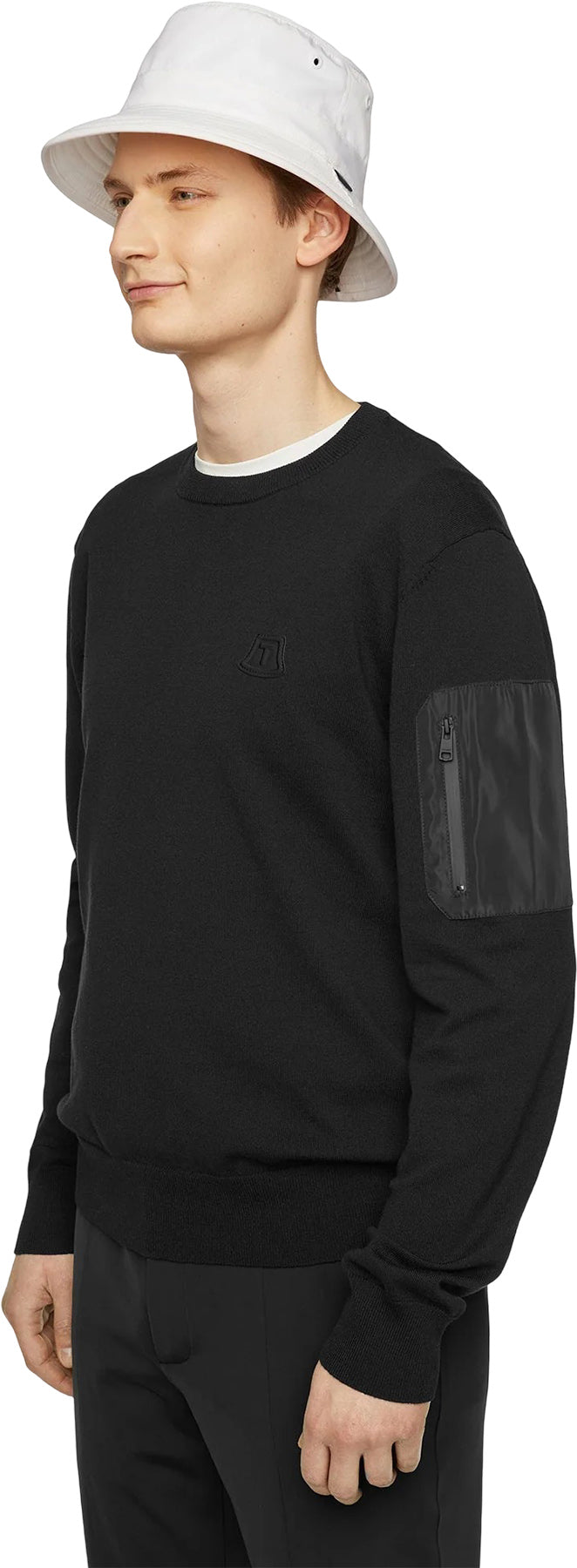 Cotton Pocket Crew Neck Sweater - Men's