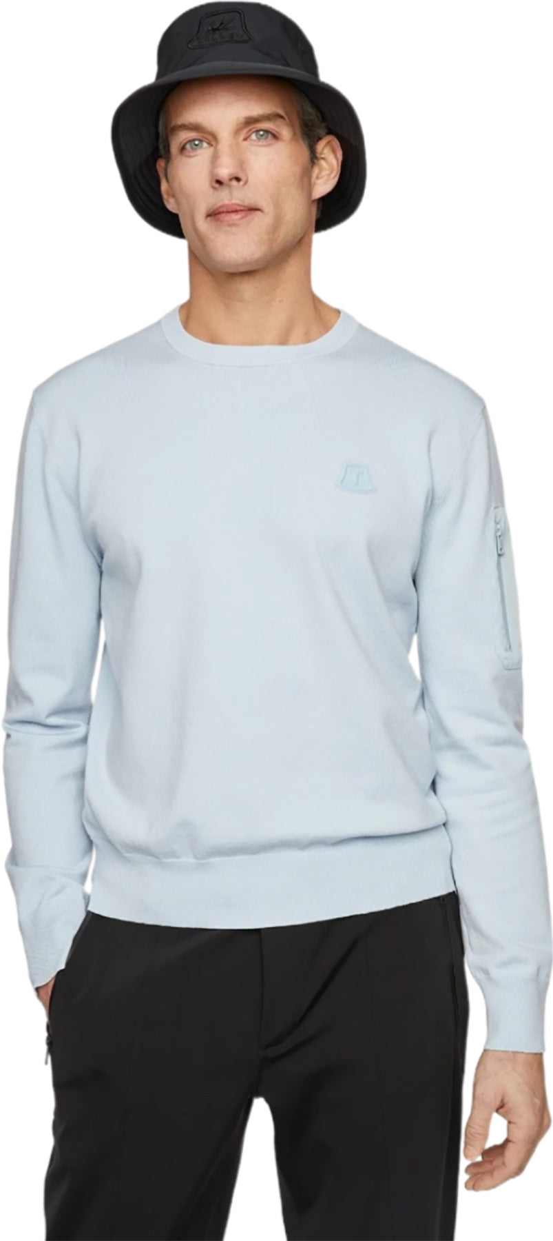 Cotton Pocket Crew Neck Sweater - Men's