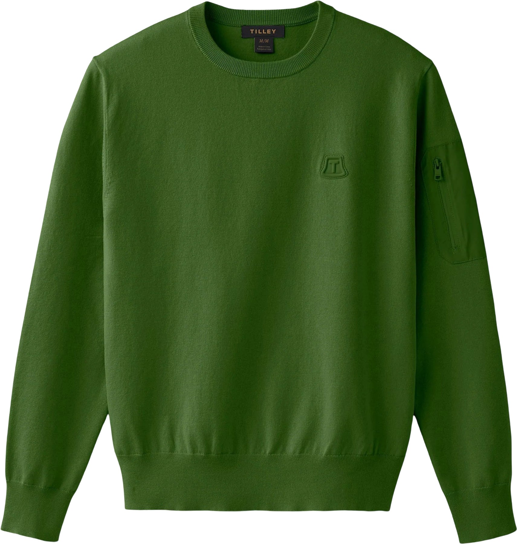Cotton Pocket Crew Neck Sweater - Men's