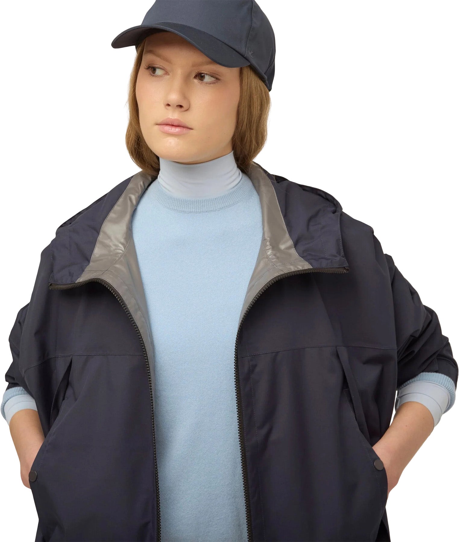 Packable Hooded Poncho - Women's