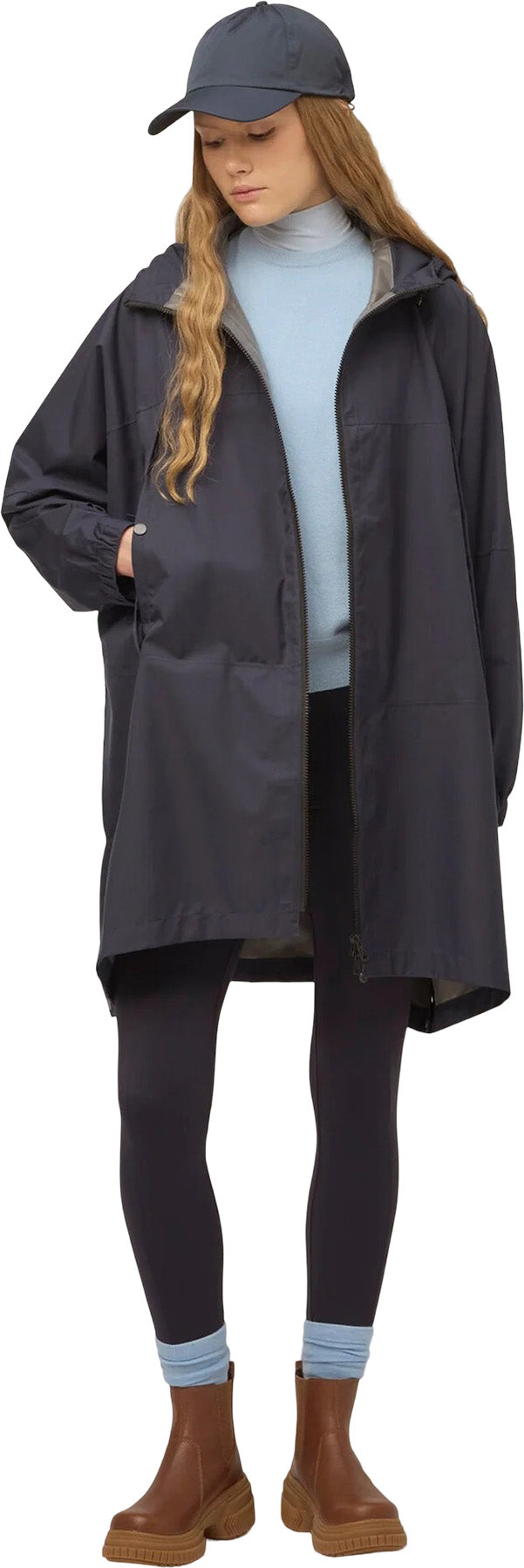 Packable Hooded Poncho - Women's