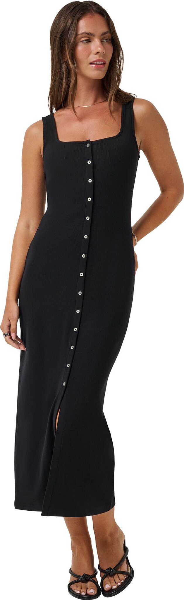 Cloud Rib Button Tank Dress - Women's