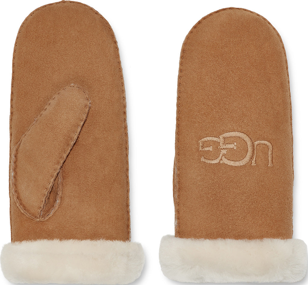 Sheepskin Emroidered Logo Mitten - Women's